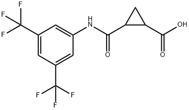 2-{[3,5-bis(trifluoromethyl)anilino]carbonyl}cyclopropanecarboxylic acid Structure