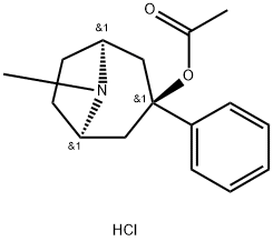 8-아자비시클로[3.2.1]옥탄-3-올,8-메틸-3-페닐-,아세테이트(에스테르),염산염,엔도- 구조식 이미지
