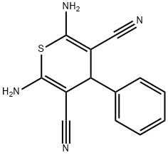 4-Phenyl-2,6-diamino-4H-thiopyran-3,5-dicarbonitrile 구조식 이미지