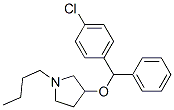 1-부틸-3-[(4-클로로페닐)-페닐-메톡시]피롤리딘 구조식 이미지