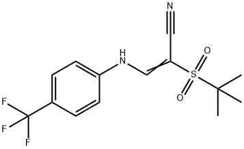 (E)-2-(tert-butylsulfonyl)-3-[4-(trifluoromethyl)anilino]-2-propenenitrile 구조식 이미지