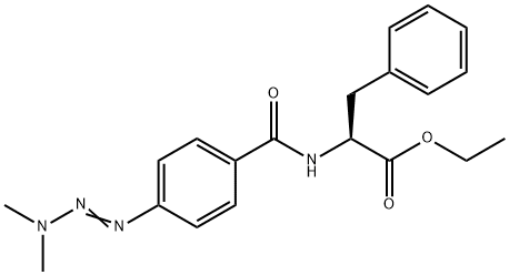 에틸2-[(4-디메틸아미노디아제닐벤조일)아미노]-3-페닐-프로파노에이트 구조식 이미지