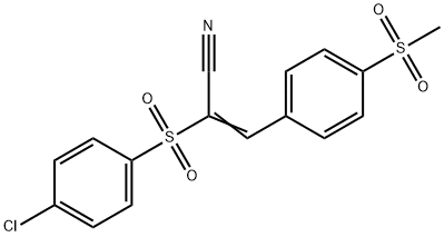 (E)-2-[(4-chlorophenyl)sulfonyl]-3-[4-(methylsulfonyl)phenyl]-2-propenenitrile 구조식 이미지