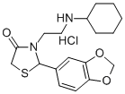 4-티아졸리디논,3-(2-(시클로헥실아미노)에틸)-2-(3,4-메틸렌디옥시페닐)-,모노염산염 구조식 이미지