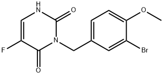 3-[(3-bromo-4-methoxy-phenyl)methyl]-5-fluoro-1H-pyrimidine-2,4-dione Structure