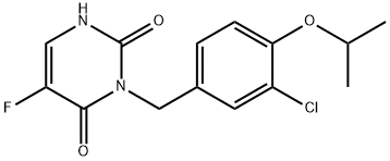 3-[(3-chloro-4-propan-2-yloxy-phenyl)methyl]-5-fluoro-1H-pyrimidine-2, 4-dione Structure