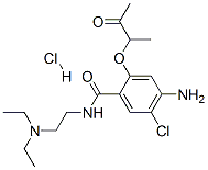 4-amino-5-chloro-N-(2-diethylaminoethyl)-2-(3-oxobutan-2-yloxy)benzami de hydrochloride 구조식 이미지