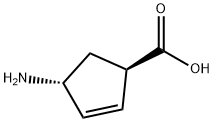 2-Cyclopentene-1-carboxylicacid,4-amino-,(1R-trans)-(9CI) Structure