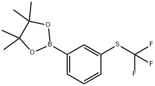 트리플루오로메틸티오-3-(4,4,5,5-테트라메틸-[1,3,2]디옥사보롤란-2-일)-벤젠 구조식 이미지