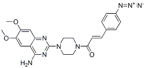 (E)-1-[4-(4-amino-6,7-dimethoxy-quinazolin-2-yl)piperazin-1-yl]-3-(4-a zidophenyl)prop-2-en-1-one 구조식 이미지