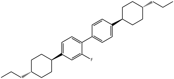 1,1′-Biphenyl, 2-fluoro-4,4′-bis(trans-4-propylcyclohexyl)- Structure