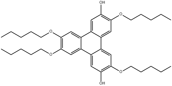 2,7-디하이드록시-3,6,10,11-테트라키스(펜틸옥시)트리페닐렌 구조식 이미지