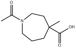 1-아세틸-4-메틸아제판-4-카르복실산 구조식 이미지