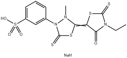 sodium m-[5-(3-ethyl-4-oxo-2-thioxo-5-thiazolidinylidene)-4-methyl-2-thioxo-1,3,4-thiadiazolidin-3-yl]benzenesulphonate Structure