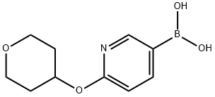 6-(테트라히드로피란-4-일옥시)피리딘-3-보론산 구조식 이미지