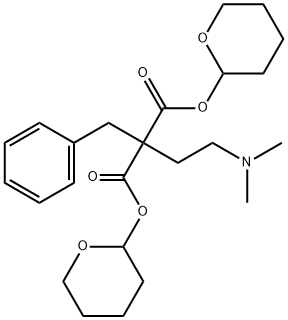MALONIC ACID, BENZYL (2-DIMETHYLAMINOETHYL)-, BIS(TETRAHYDROPYRAN-2-YL) ESTER Structure