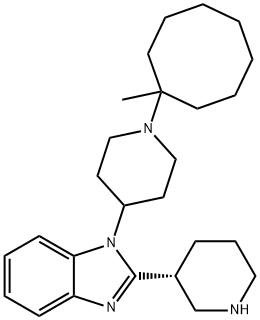 1-[1-(1-Methylcyclooctyl)-4-piperidinyl]-2-(3R)-3-piperidinyl-1H-benzimidazoletrihydrochloride 구조식 이미지