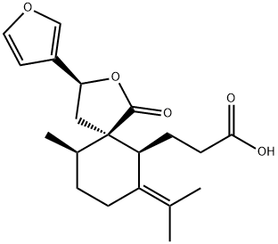 (3S,5R,6S,10R)-3-(3-Furanyl)-10-methyl-7-(1-methylethylidene)-1-oxo-2-oxaspiro[4.5]decane-6-propionic acid Structure