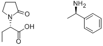 (S)-alpha-Ethyl-2-oxo-1-pyrrolidineacetic acid (R)-alpha-methylbenzenemethanamine salt Structure
