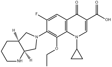 1-Cyclopropyl-8-ethoxy-6-fluoro-7-[(4aS,7aS)-octahydro-6H-pyrrolo[3,4-b]pyridin-6-yl]-4-oxo-1,4-dihydroquinoline-3-carboxylic acid 구조식 이미지
