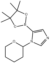 1-(Tetrahydro-2H-pyran-2-yl)-1H-imidazole-5-boroni 구조식 이미지