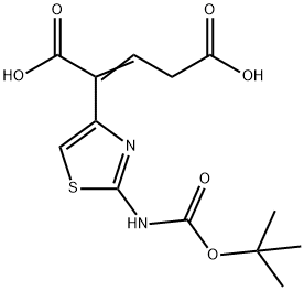 2-(2-tert-Butoxycarbonylaminothiazol-4-yl)-2-pentenedioic acid Structure