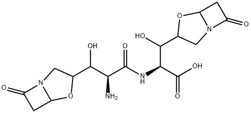 3-(7-Oxo-4-oxa-1-azabicyclo[3.2.0]heptan-3-yl)-2-[3-(7-oxo-4-oxa-1-azabicyclo[3.2.0]heptan-3-yl)-3-hydroxypropanoylamino]-3-hydroxypropionic acid 구조식 이미지