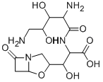 2-(3,4-Dihydroxy-2,5-diaminopentanoylamino)-3-(7-oxo-4-oxa-1-azabicyclo[3.2.0]heptan-3-yl)-3-hydroxypropionic acid 구조식 이미지