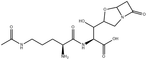 2-[5-(Acetylamino)-2-aminopentanoylamino]-3-(7-oxo-4-oxa-1-azabicyclo[3.2.0]heptan-3-yl)-3-hydroxypropionic acid 구조식 이미지