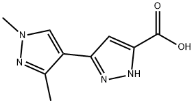 1',3'-Dimethyl-1'H,2H-3,4'-bipyrazole-5-carboxylic acid 구조식 이미지
