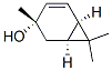 Bicyclo[4.1.0]hept-4-en-3-ol, 3,7,7-trimethyl- [1S-(1-alpha,3-alpha, 6-alpha)]- Structure