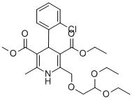 3-Ethyl-5-methyl-4-(2-chlorophenyl)-2-(2,2-diethoxy-ethoxymethyl)-6-methyl-1,4-dihydropyridine-3,5-dicarboxylate 구조식 이미지