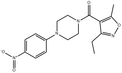 Methanone, (3-ethyl-5-methyl-4-isoxazolyl)[4-(4-nitrophenyl)-1-piperazinyl]- 구조식 이미지