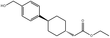 사이클로헥산아세트산,4-[4-(하이드록시메틸)페닐]-,에틸에스테르,트랜스- 구조식 이미지