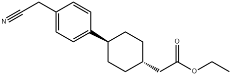 시클로헥산아세트산,4-[4-(시아노메틸)페닐]-,에틸에스테르,트랜스- 구조식 이미지