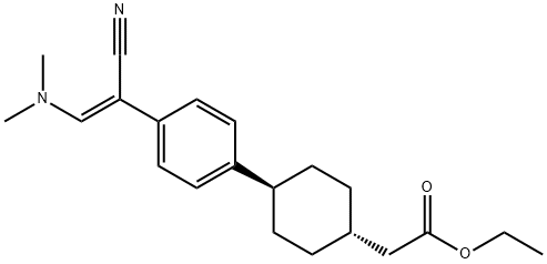 시클로헥산아세트산,4-[4-[(1Z)-1-시아노-2-(디메틸아미노)에테닐]페닐]-,에틸에스테르,트랜스- 구조식 이미지