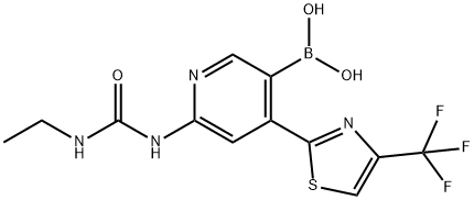 6-(3-ethylureido)-4-(4-(trifluoroMethyl)thiazol-2-yl)pyridin-3-ylboronic acid 구조식 이미지