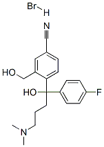 4-[4-(Dimethylamino)-1-(4-fluorophenyl)-1-hydroxybutyl]-3-(hydroxymethyl)benzonitrile hydrobromide Structure