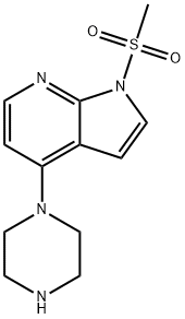 1H-Pyrrolo[2,3-b]pyridine, 1-(methylsulfonyl)-4-(1-piperazinyl)- Structure
