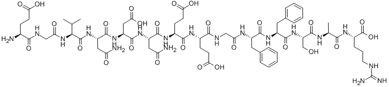 GLU-GLY-VAL-ASN-ASP-ASN-GLU-GLU-GLY-PHE-PHE-SER-ALA-ARG 구조식 이미지