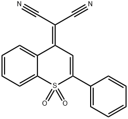 (2-PHENYLBENZO[5,6-B]-4H-THIOPYRAN-4-YLIDENE)-PROPANEDINITRIL-1,1-DIOXIDE Structure