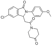 1-((6-Chloro-2,3-dihydro-2-(4-methoxyphenyl)-3-oxo-1H-isoindol-1-yl)ac etyl)-4-piperidinone Structure