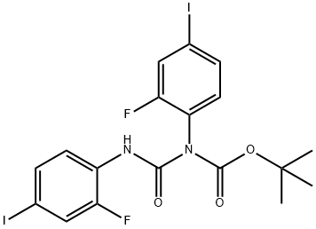 t-Butyl 2-fluoro-4-iodophenyl(2-fluoro-4-iodophenylcarbamoyl)carbamate 구조식 이미지
