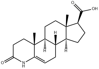 3-OXO-4-AZAANDROST-5-EEN-17-BETA-CARBONZUUR 구조식 이미지