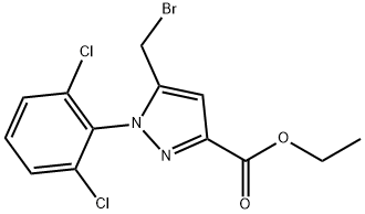 5-Bromomethyl-1-(2,6-dichloro-phenyl)-1H-pyrazole-3-carboxylic acid ethyl ester 구조식 이미지
