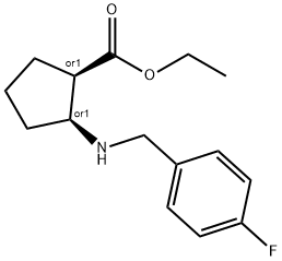 에틸시스-2-(4-플루오로벤질라미노)시클로펜탄카르복실레이트 구조식 이미지