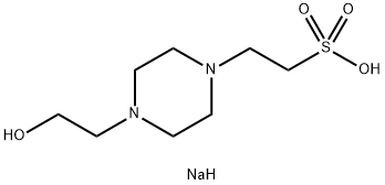 4-(2-Hydroxyethyl)piperazine-1-ethanesulfonic acid hemisodium salt Structure