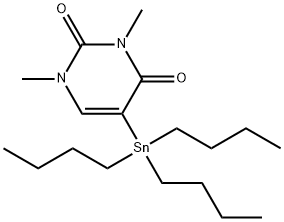 2,4(1H,3H)-Pyrimidinedione, 1,3-dimethyl-5-(tributylstannyl)- Structure