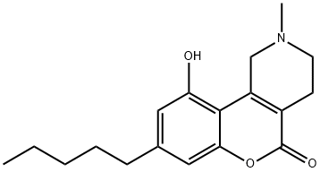 1,2,3,4-Tetrahydro-10-hydroxy-2-methyl-8-pentyl-5H-[1]benzopyrano[4,3-c]pyridin-5-one Structure