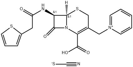 (6R-trans)-1-[[2-carboxy-8-oxo-7-[(2-thienylacetyl)amino]-5-thia-1-azabicyclo[4.2.0]oct-2-en-3-yl]methyl]pyridinium thiocyanate Structure